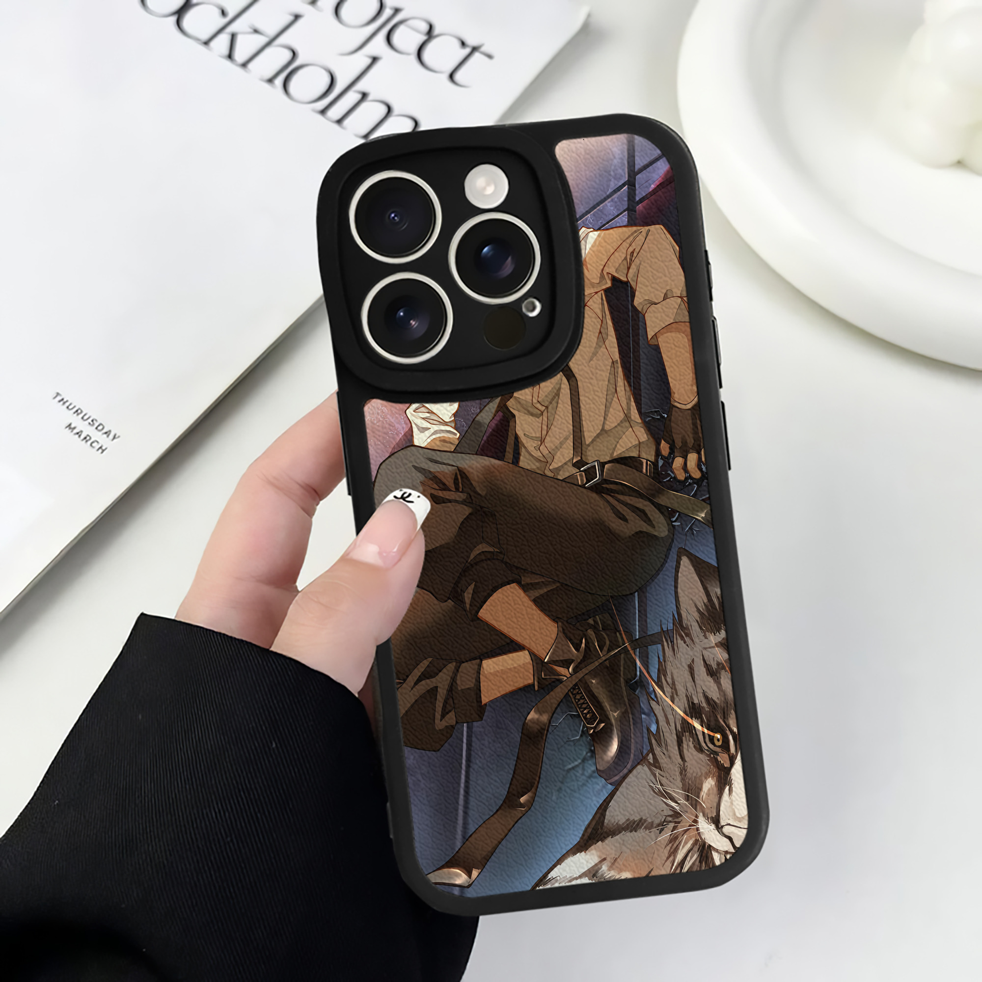 （画像用） 文豪ストレイドッグス Bungo Stray Dogs 【iPhone 16シリーズ対応】シリコンスマホケース（レザー調） 材質：シリコン